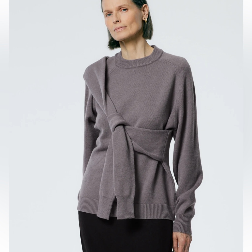 Tibi Airy Extrafine Wool Blair Pullover In Grey S